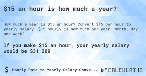 15 An Hour Salary