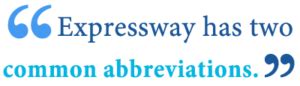 Abbreviation For Expressway