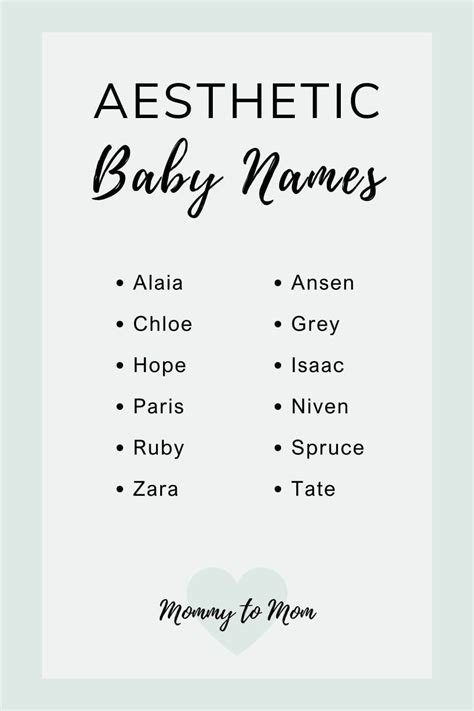 Aesthetic Baby Names