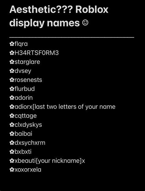 Aesthetic Names For Roblox Accounts