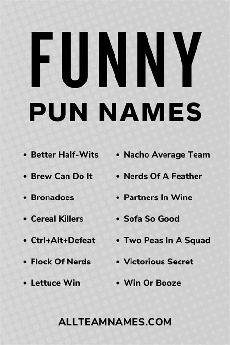 Clever And Funny Names