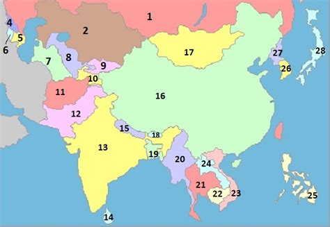 Country Map Asia Quiz