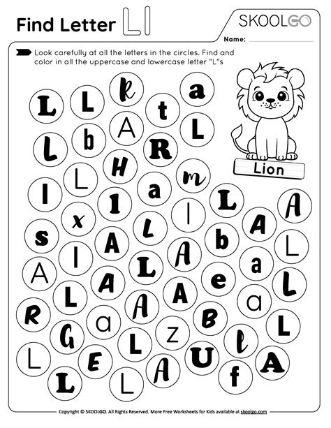 Find Letter L Activity