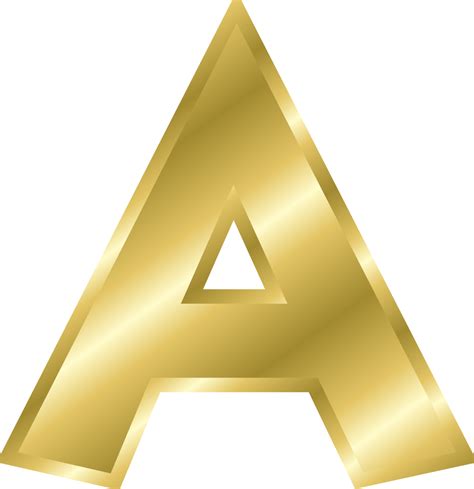 Gold Alphabet Letters Clip Art Transparent