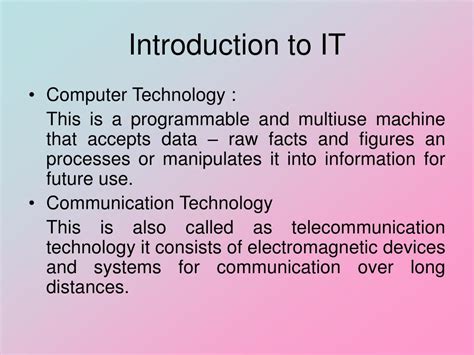 Introduction To Information Technology