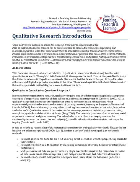 Introduction To Qualitative Research Methods