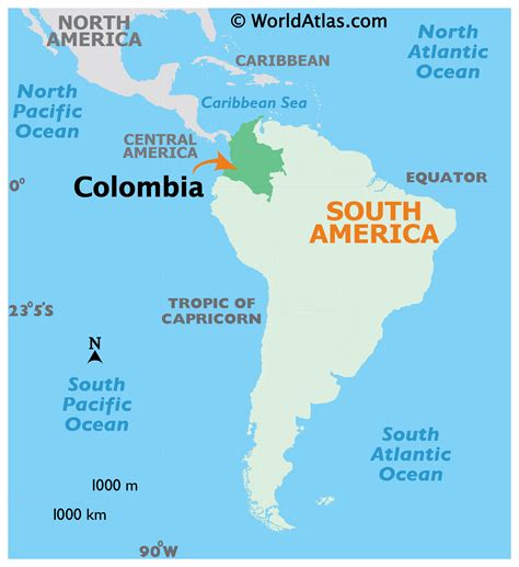 Location Of Colombia On Map