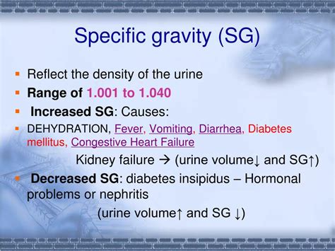 Low Specific Gravity Of Urine