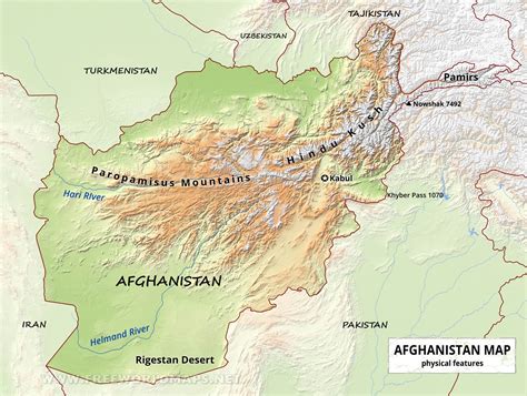 Map Of Afghanistan Physical