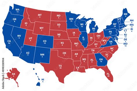 Map Of America Red And Blue
