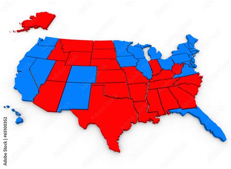 Map Of America Red Vs Blue