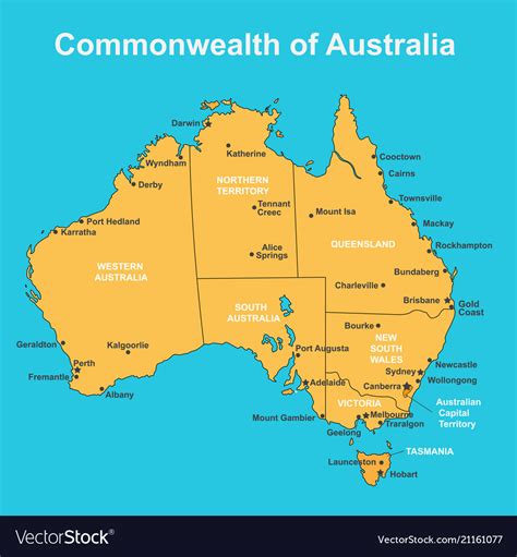 Map Of Australia Main Cities