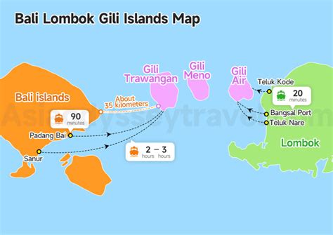 Map Of Bali With Gili Islands