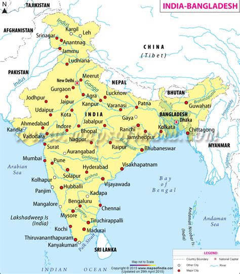 Map Of Bangladesh And India With States