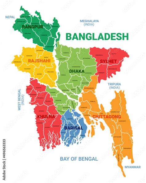 Map Of Bangladesh By Division