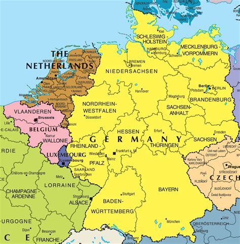 Map Of Belgium Netherlands And Germany