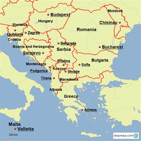 Map Of Bulgaria And Croatia