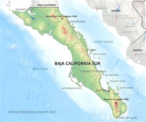 Map Of California Baja Sur