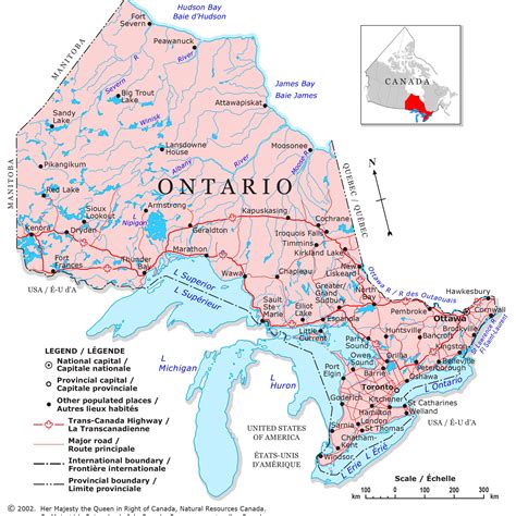 Map Of Canada Highlighting Ontario