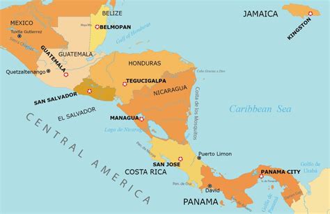 Map Of Central America With Capitals