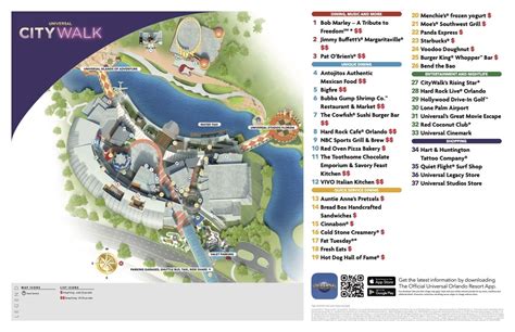 Map Of City Walk Universal Studios