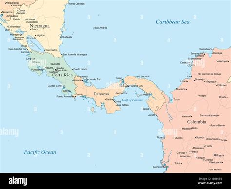 Map Of Colombia Panama And Costa Rica
