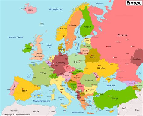 Map Of Europe Labelled
