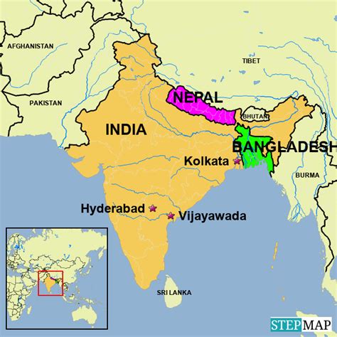 Map Of India Bangladesh Nepal