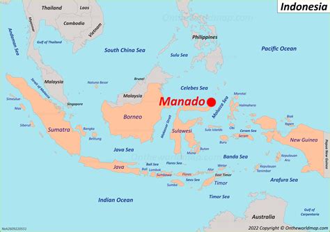 Map Of Manado Indonesia