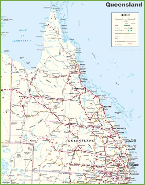 Map Of Queensland Australia With Cities And Towns
