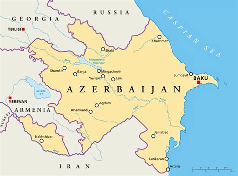 Map Of The Country Of Azerbaijan
