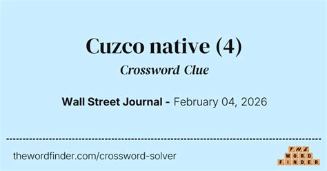 Native To Crossword Clue 4