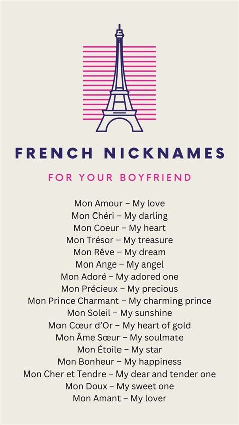 Nicknames For Boyfriend In French