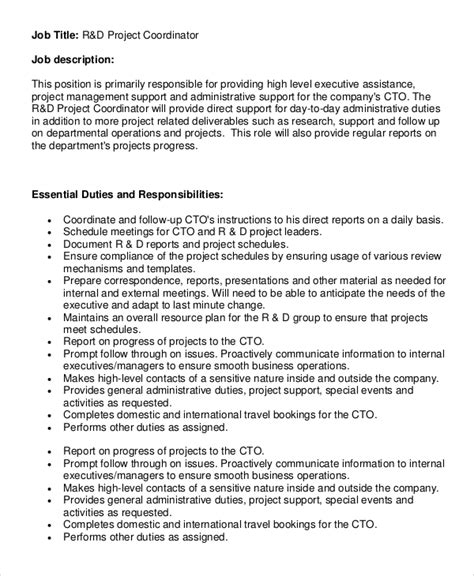 Project Coordinator Job Description