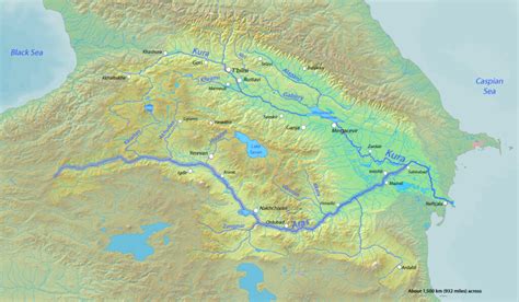 River Map Of Caucasus
