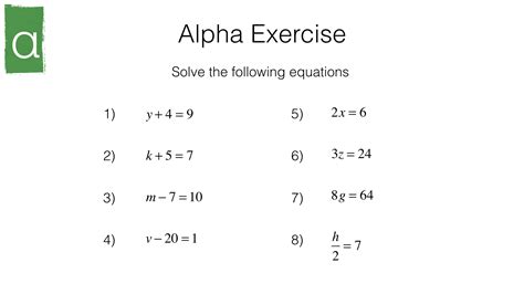 Simple Algebra Equations