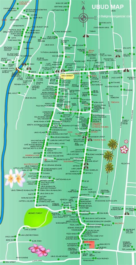 Street Map Of Ubud Bali