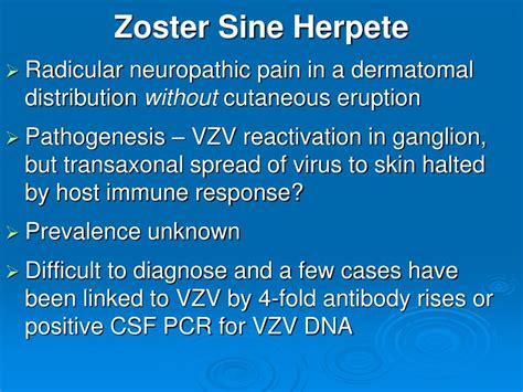 Treatment For Zoster Sine Herpete