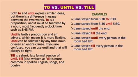 Until Vs Till To Date