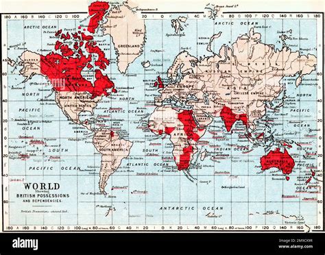 World Map At Height Of British Empire